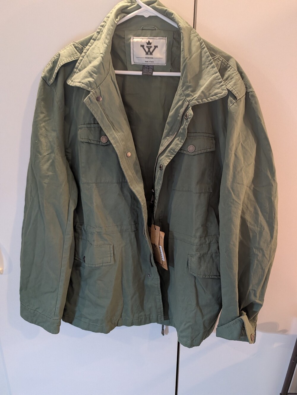 Wenven Woman's 3XL Olive Green Military-Style Jacket NWT